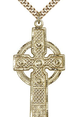 Cross Pendant, Gold Filled - 24&quot; 2.4mm Gold Plated Endless Chain
