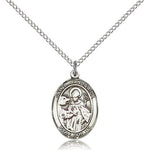 St. Januarius Medal, Sterling Silver, Medium - 18&quot; 1.2mm Sterling Silver Chain + Clasp