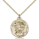 St. Michael the Archangel Medal, Gold Filled - Gold-tone