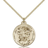 St. Michael the Archangel Medal, Gold Filled - Gold-tone