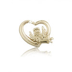 Heart Guardian Angel Medal, 14 Karat Gold - 14 KT Yellow Gold