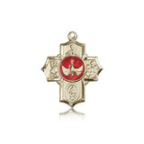 5 Way Cross Pendant, 14 Karat Gold - 14 KT Yellow Gold