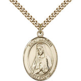 St. Martha Medal, Gold Filled, Large - 24&quot; 2.4mm Gold Plated Chain + Clasp