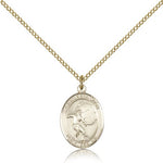 St. Sebastian Soccer Medal, Gold Filled, Medium - Gold-tone