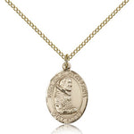 St. Pio of Pietrelcina Medal, Gold Filled, Medium - Gold-tone
