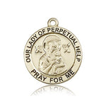 Our Lady of Perpetual Help Medal, 14 Karat Gold - 14 KT Yellow Gold
