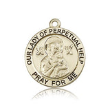 Our Lady of Perpetual Help Medal, 14 Karat Gold - 14 KT Yellow Gold