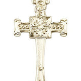 Cross Pendant, 14 Karat Gold - 14 KT Yellow Gold