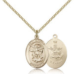 St. Michael Army Medal, Gold Filled, Medium - Gold-tone