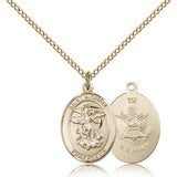 St. Michael Army Medal, Gold Filled, Medium - Gold-tone