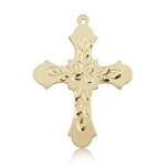 Cross Pendant, 14 Karat Gold - 14 KT Yellow Gold