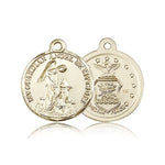 Air Force Guardain Angel Medal, 14 Karat Gold - 14 KT Yellow Gold