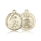 Air Force Guardain Angel Medal, 14 Karat Gold - 14 KT Yellow Gold