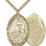 St. Therese Medal, Gold Filled - 24&quot; 2.4mm Gold Plated Endless Chain