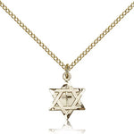 Star of David with Cross Pendant, Gold Filled - Gold-tone