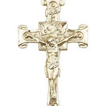 Crucifix Pendant, 14 Karat Gold - 14 KT Yellow Gold