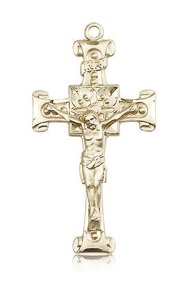 Crucifix Pendant, 14 Karat Gold - 14 KT Yellow Gold