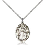 Our Lady of Consolation Medal, Sterling Silver, Medium - 18&quot; 1.2mm Sterling Silver Chain + Clasp