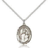 Our Lady of Consolation Medal, Sterling Silver, Medium - 18&quot; 1.2mm Sterling Silver Chain + Clasp