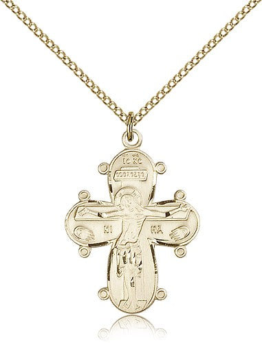 Christine Cross Pendant, Gold Filled - Gold-tone