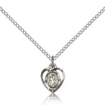 Our Lady of Perpetual Health Medal, Sterling Silver - 18&quot; 1.2mm Sterling Silver Chain + Clasp