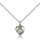 Our Lady of Perpetual Health Medal, Sterling Silver - 18&quot; 1.2mm Sterling Silver Chain + Clasp