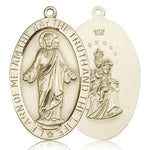 Scapular Medal, 14 Karat Gold - 14 KT Yellow Gold
