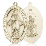 Scapular Medal, 14 Karat Gold - 14 KT Yellow Gold