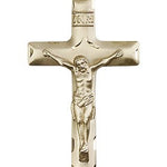 Crucifix Pendant, 14 Karat Gold - 14 KT Yellow Gold