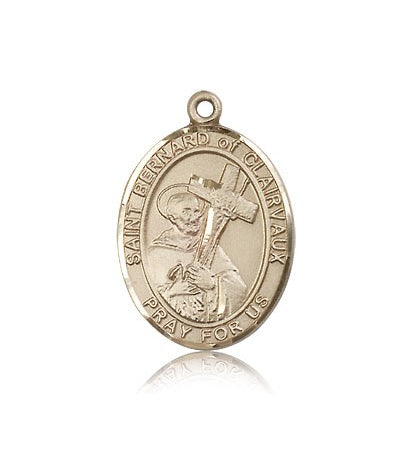 St. Bernard of Clairvaux Medal, 14 Karat Gold, Large - 14 KT Yellow Gold