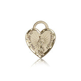 Our Lady of Guadalupe Heart Medal, 14 Karat Gold - 14 KT Yellow Gold