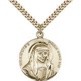 St. Louise Medal, Gold Filled - 24&quot; 2.4mm Gold Plated Endless Chain