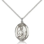 St. Jude Thaddeus Medal, Sterling Silver, Medium - 18&quot; 1.2mm Sterling Silver Chain + Clasp