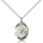 St. Robert Bellarmine Medal, Sterling Silver, Medium - 18&quot; 1.2mm Sterling Silver Chain + Clasp