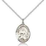 St. Julia Billiart Medal, Sterling Silver, Medium - 18&quot; 1.2mm Sterling Silver Chain + Clasp