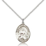 St. Julia Billiart Medal, Sterling Silver, Medium - 18&quot; 1.2mm Sterling Silver Chain + Clasp