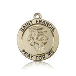 St. Francis Medal, 14 Karat Gold - 14 KT Yellow Gold