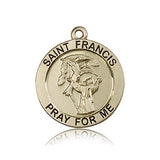 St. Francis Medal, 14 Karat Gold - 14 KT Yellow Gold