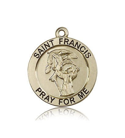 St. Francis Medal, 14 Karat Gold - 14 KT Yellow Gold