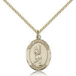 St. Christopher Lacrosse Medal, Gold Filled, Medium - Gold-tone