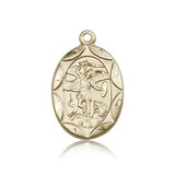 St. Michael the Archangel Medal, 14 Karat Gold - 14 KT Yellow Gold
