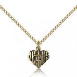 Heart of Jesus Cross Pendant, Gold Filled - Gold-tone