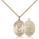 St. Christopher Air Force Medal, Gold Filled, Medium - Gold-tone