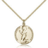 St. Bernadette Medal, Gold Filled - Gold-tone