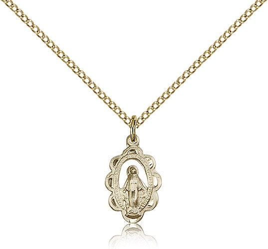 Miraculous Medal, Gold Filled - Gold-tone