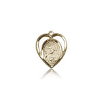 Scapular Medal, 14 Karat Gold - 14 KT Yellow Gold