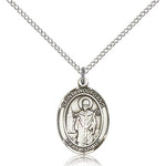 St. Wolfgang Medal, Sterling Silver, Medium - 18&quot; 1.2mm Sterling Silver Chain + Clasp