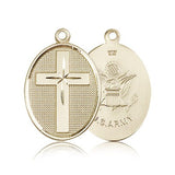 Army Cross Medal, 14 Karat Gold - 14 KT Yellow Gold