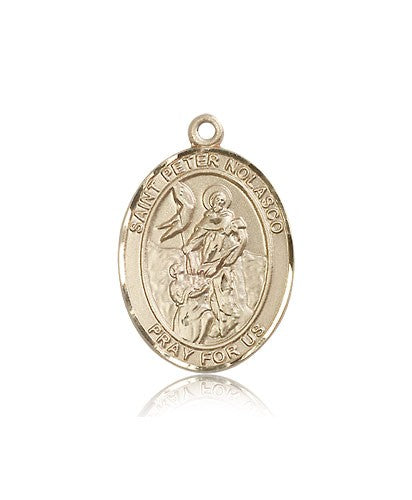 St. Peter Nolasco Medal, 14 Karat Gold, Large - 14 KT Yellow Gold