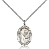 St. John of the Cross Medal, Sterling Silver, Medium - 18&quot; 1.2mm Sterling Silver Chain + Clasp